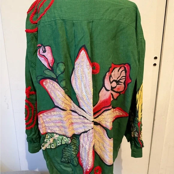 FARM Rio Green Floral Blouse - Picture 11 of 13